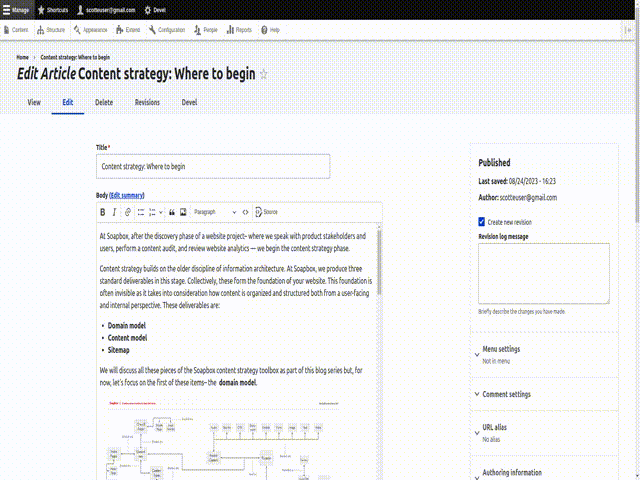 Screencast showing the module suggesting terms based on the contents.