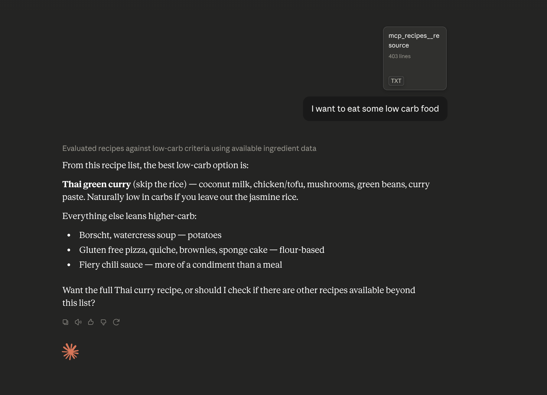 MCP Inspector listing the registered resources and the JSON payload from a resources/read call