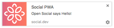 A push notification from Open Social
