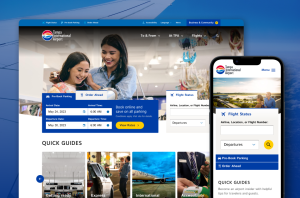 Tampaairport.com homepage on desktop and mobile