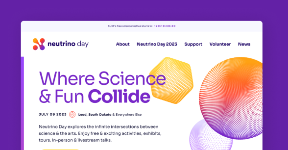 Neutrino Day website homepage screenshot 