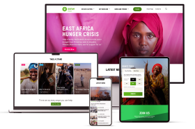 Oxfam Ireland website home page screenshots