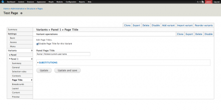 Panel Variant Page Title | Drupal.org