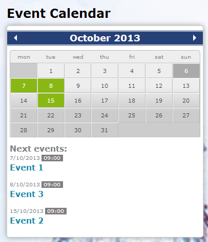 Jquery Event Calendar Drupal org