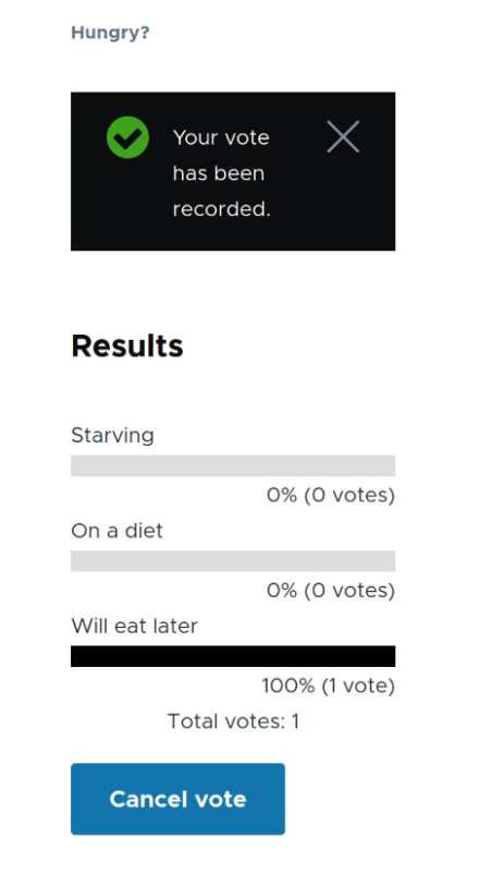 Poll results block