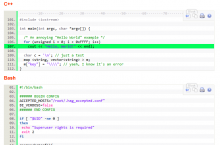 Screenshot of syntaxhighlighter in action