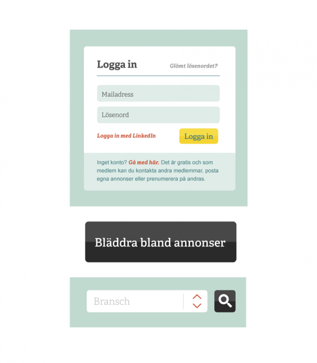 Graphical elements of Kompanjoner.se