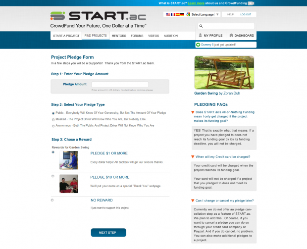 Pledge Page Pledge Page