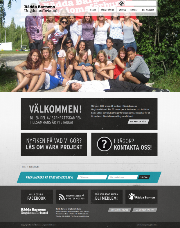 Become a member page of RBUF.se