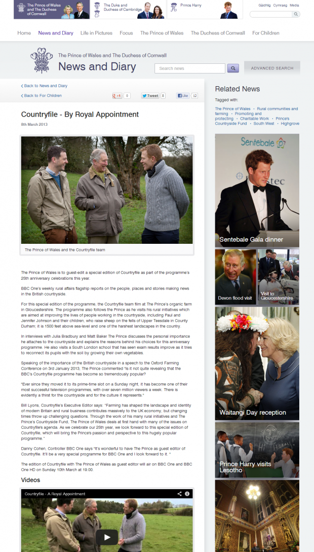 News and Diary detail page News and Diary detail page