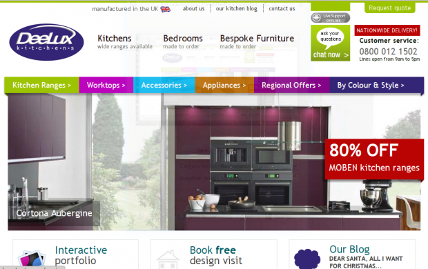 Deelux Kitchens Website Screenshot