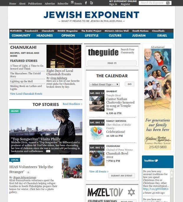 Jewish Exponent Home Page Jewish Exponent Home Page
