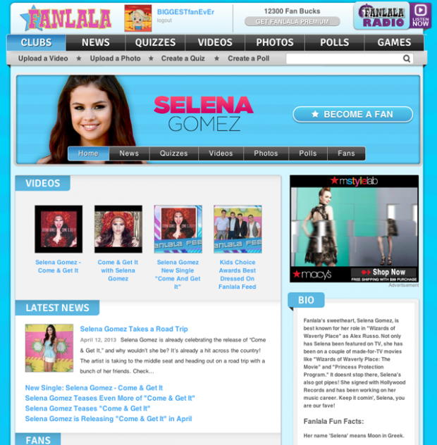 An example club on Fanlala.