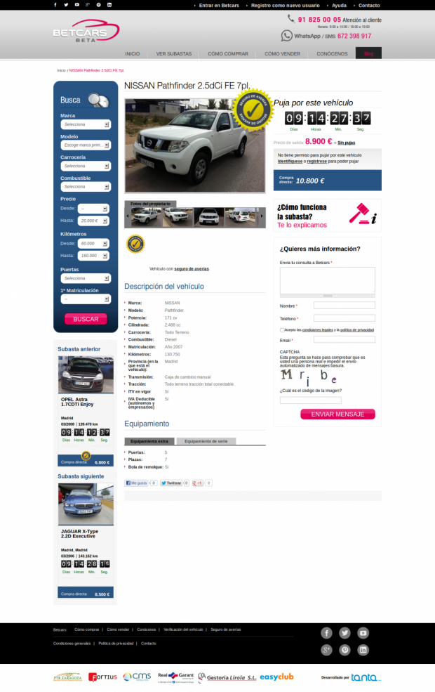 Auction page auction page