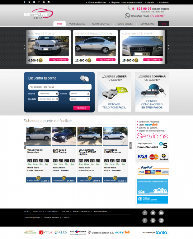 Betcars homepage