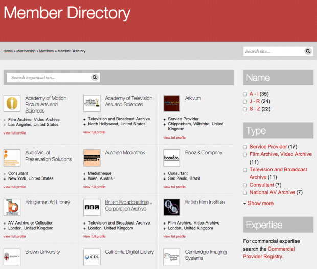 PrestoCentre Member Directory Screenshot of the PrestoCentre Member Directory