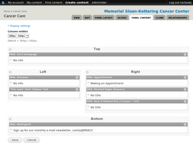 Example of MSK Panels Layout Example of MSK Panels Layout