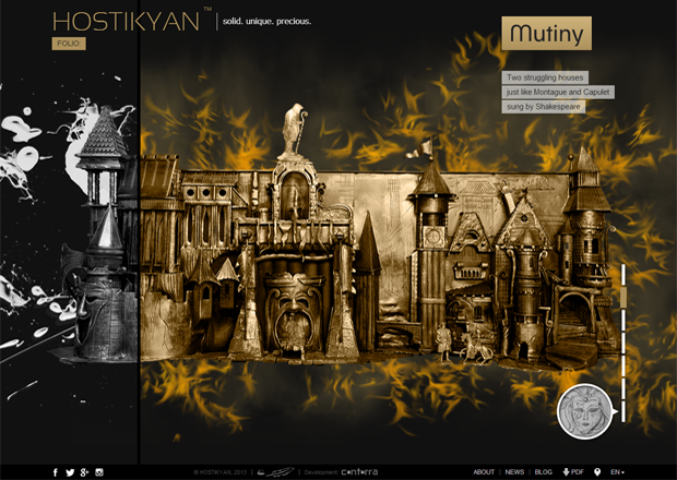 Mutiny (Castle of Montague & Capulet), one of main page slides, uses HTML5