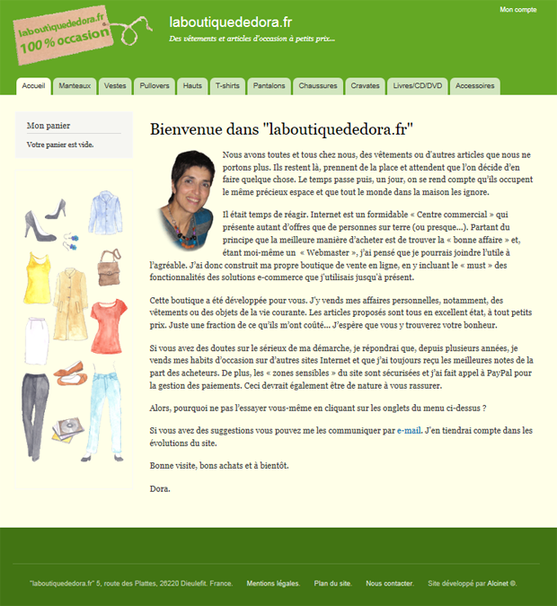 Home page of laboutiquededora.fr