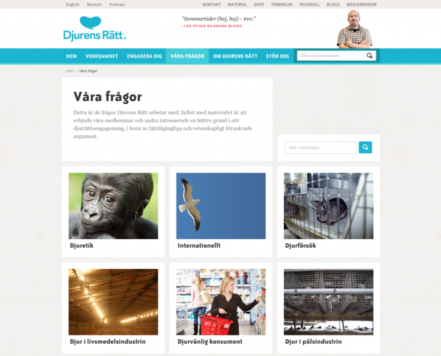 Våra frågor page of Djurensratt.se