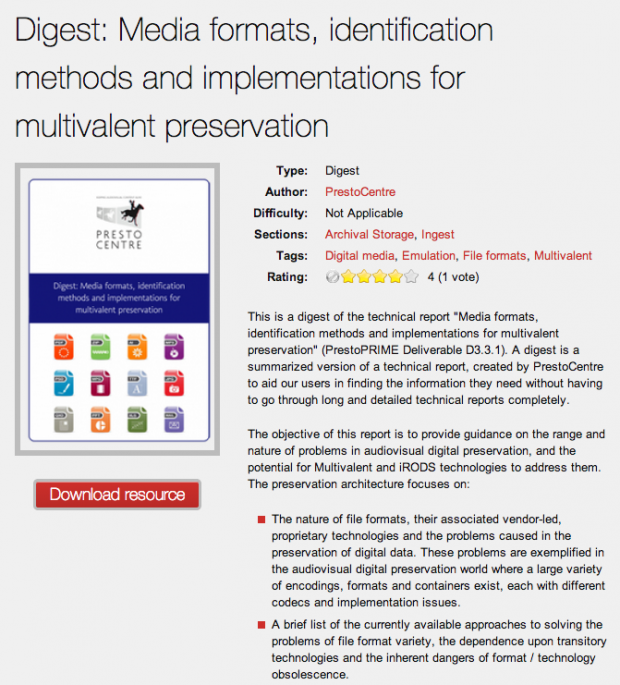 PrestoCentre Resource Screenshot of a resource