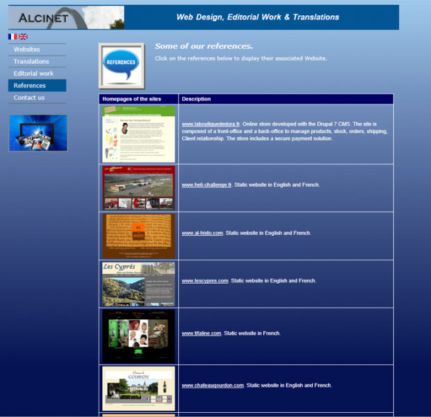 The reference page of Alcinet website List of Alcinet references