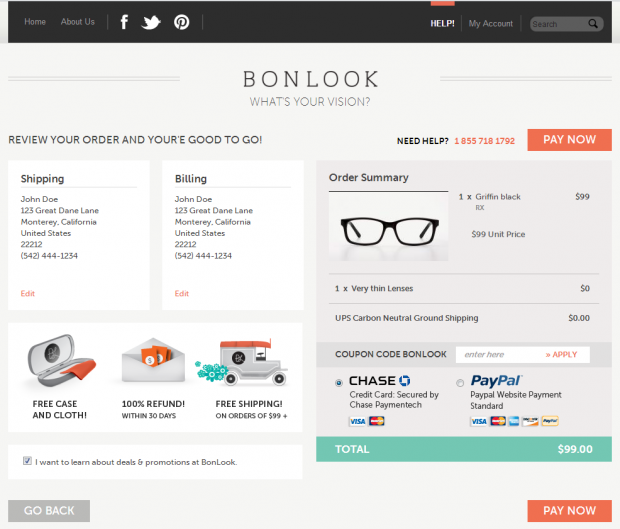 Order Review Page
