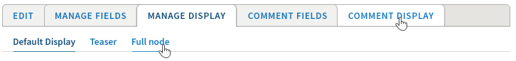 horizontal tabs
