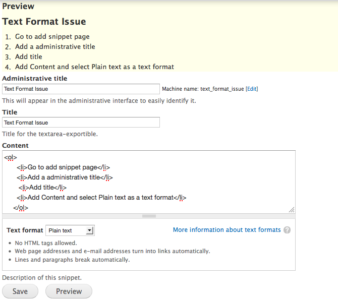 Applied Text Format Is Not Considered.... [#1809578] | Drupal.org