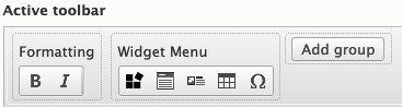 Button configuration for the menu