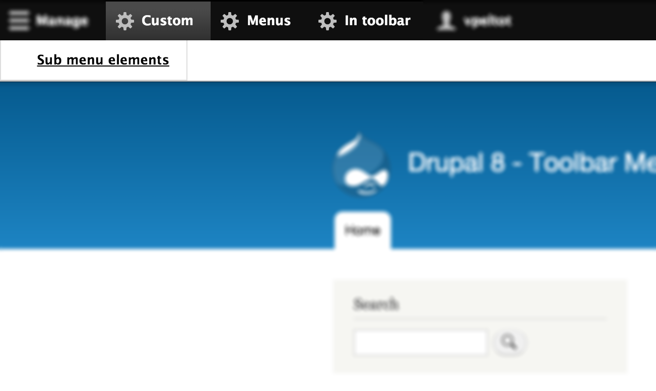 drupal admin toolbar menu