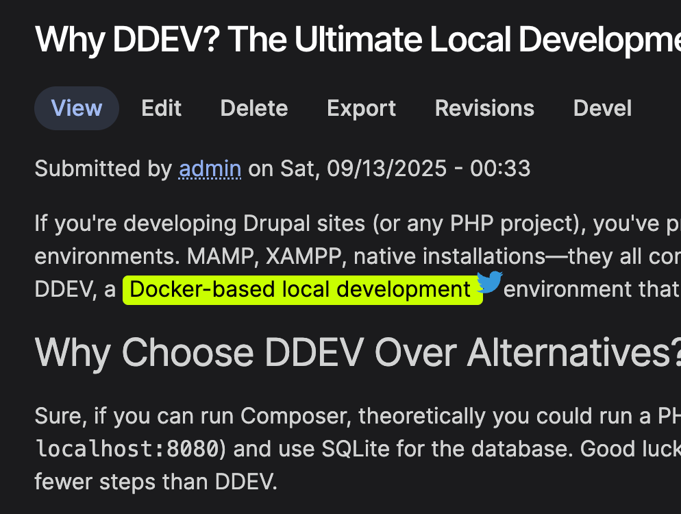 tweetable text node