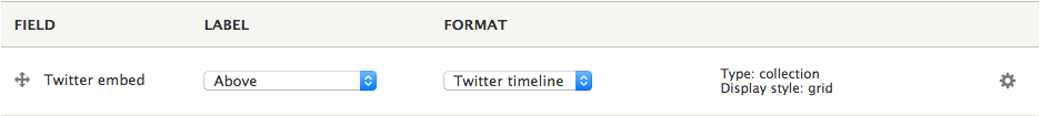Twitter Embed - Timeline FieldFormatter