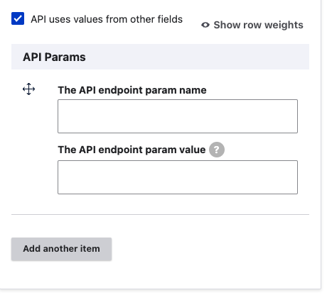 user parameters example