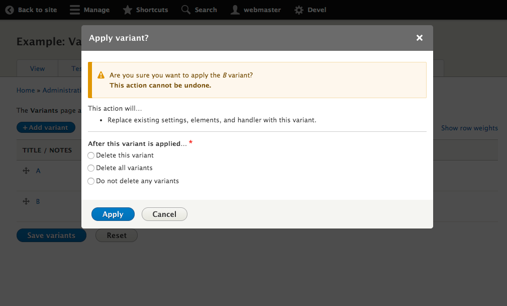 Webform Module Now Supports Variants, Which Can Be Used For A/B Tests ...