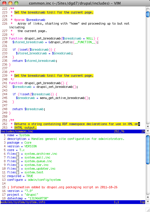 screenshot showing syntax highlighting