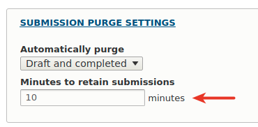 Screen purge settings