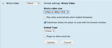 Wistia Settings