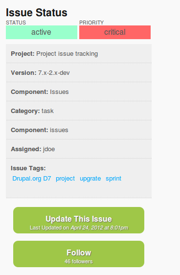 mockup of meta-data block with buttons