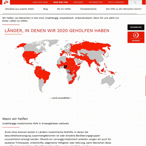 screencapture of showing the map